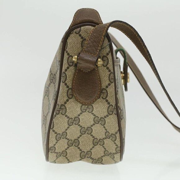 GUCCI GG Canvas Web Sherry Line Shoulder Bag Beige Red Green - Picture 4 of 15